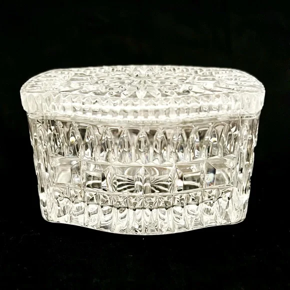 Crystal Trinket Box~With Lid / Vintage - Picture 2 of 9